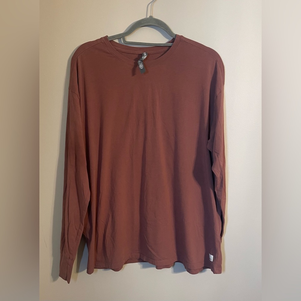 Long Sleeve Crewneck Top - Rust